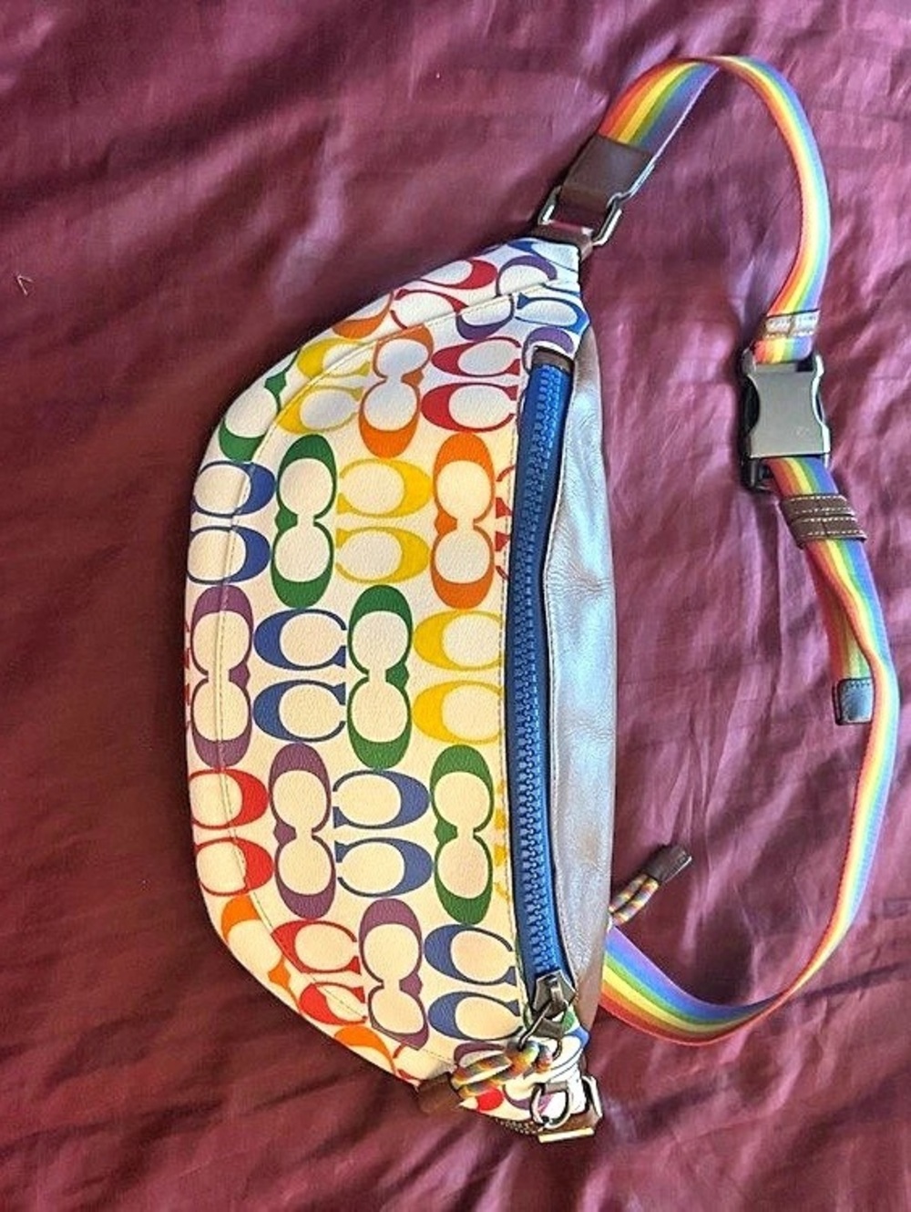 Coach Sprint Belt Bag 24 In Rainbow Signature Canvas Rainbow Signature Canvas